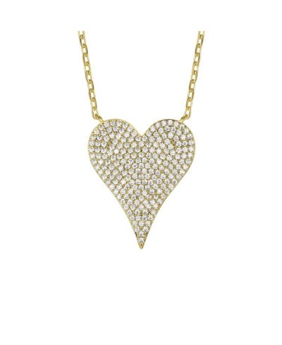 Ожерелье Genevive из стерлингового серебра с многослойным дизайном и камнями Cubic Zirconia в форме сердца