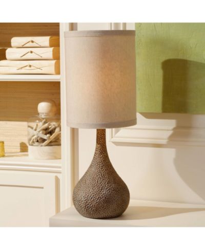 Настольная лампа 360 Lighting Chalane Rustic 31 1/4" Tall Hammered Gourd Linen Cylinder Shade