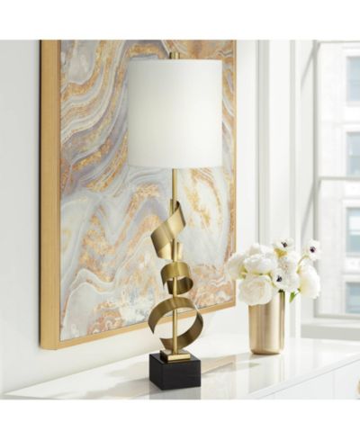 Possini Euro Design Современная настольная лампа Buffet Gold Metal