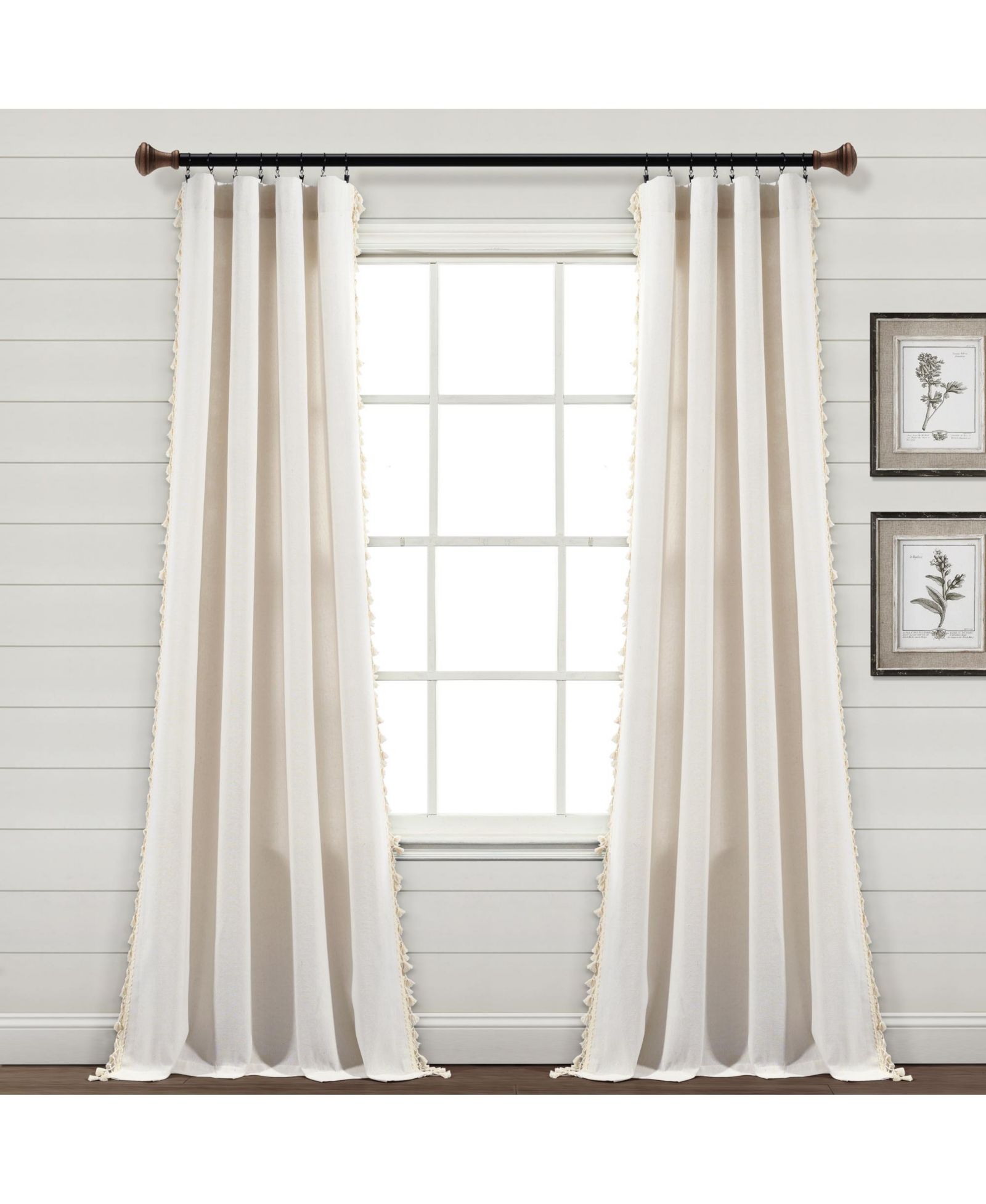 Lush Decor Linen Tassel Window Curtain Panel