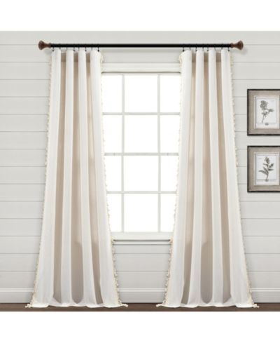 Lush Decor Linen Tassel Window Curtain Panel