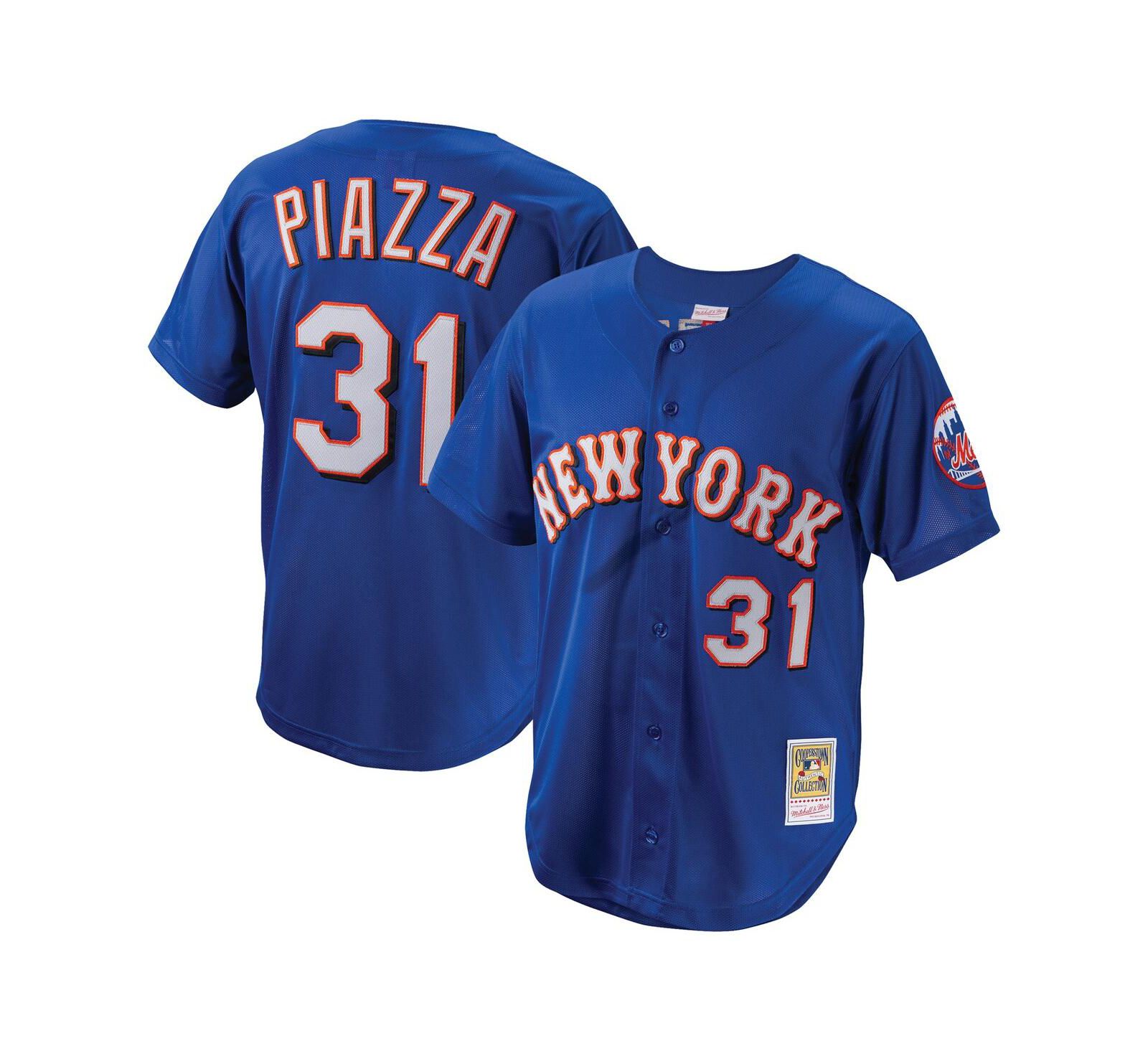 Мужская джерси Mitchell & Ness Mike Piazza Royal New York Mets Cooperstown Collection Mesh Batting Practice Button-Up