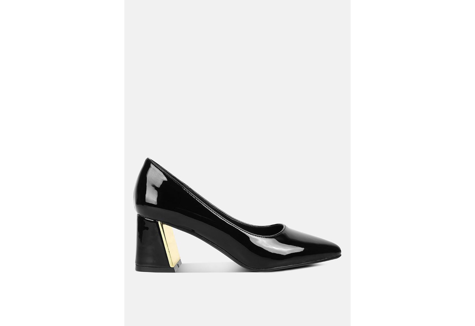 London Rag Womens Zaila Metallic Accent Block Heel Pumps