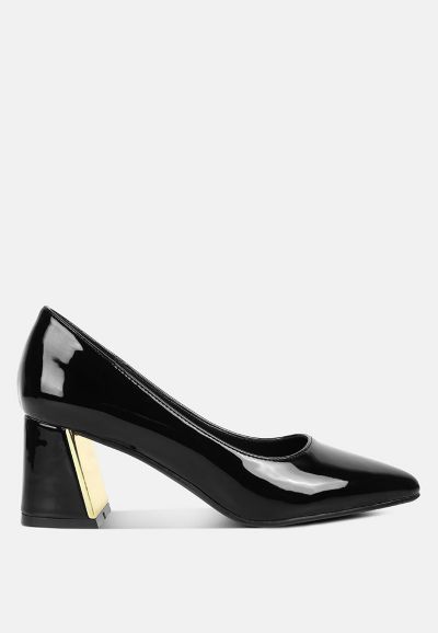 London Rag Женские туфли-лодочки Zaila Metallic Accent с блочным каблуком