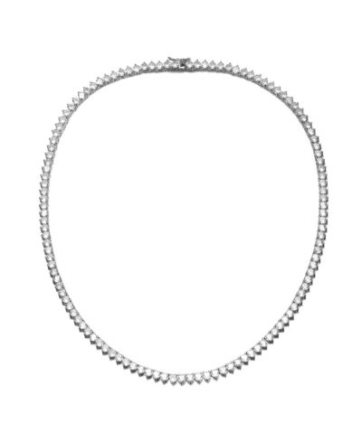 Rachel Glauber Minimalist Cubic Zirconia 4MM Tennis Necklace