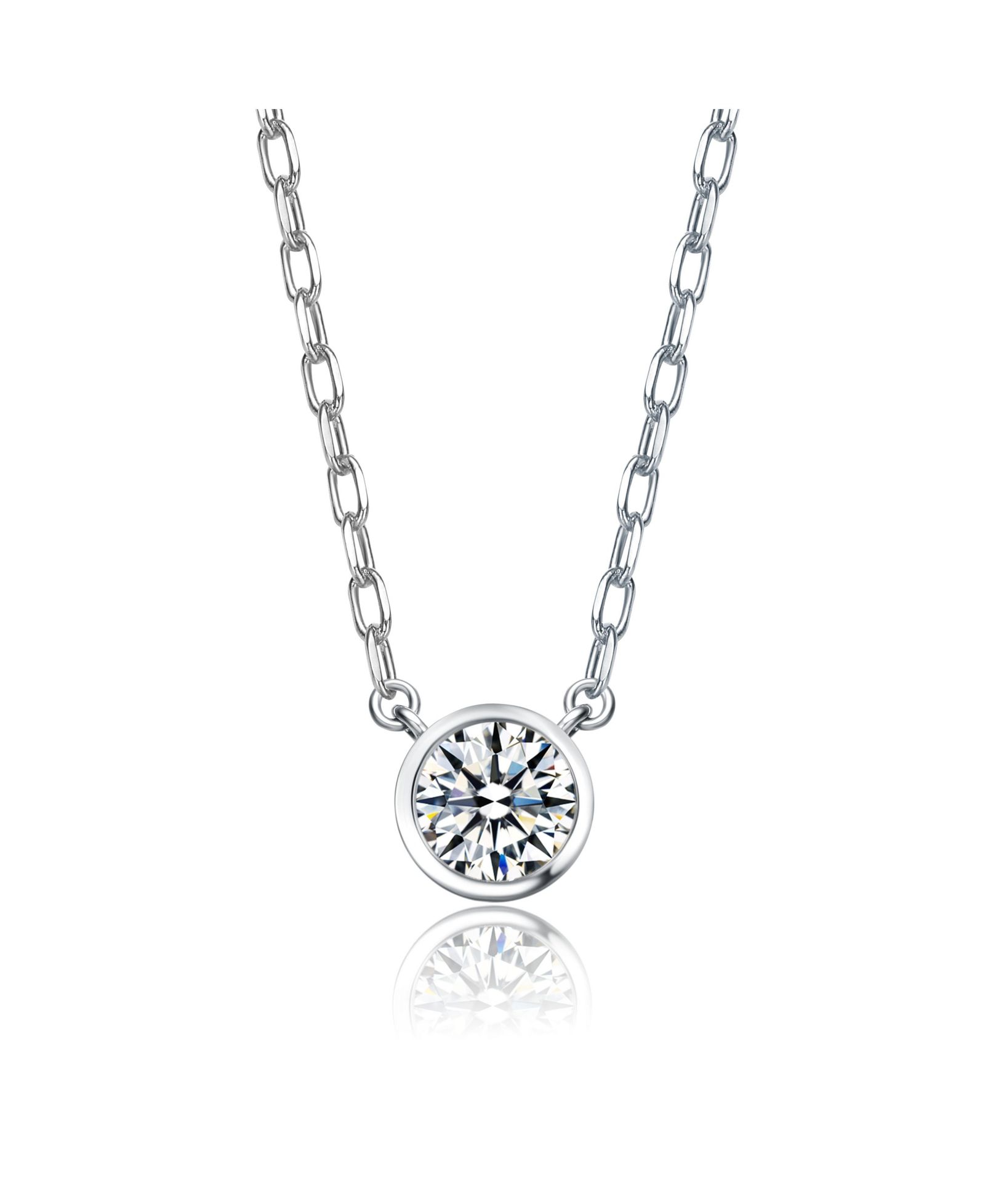 Минималистичная подвеска Rachel Glauber Dainty Round CZ Bezel-Set Minimalist Pendant Necklace