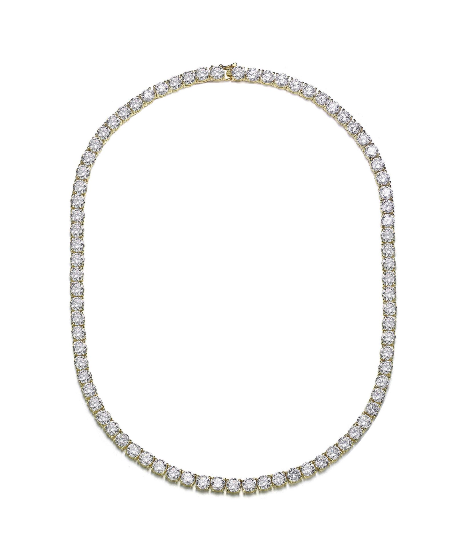 Rachel Glauber Elegant 4MM Clear Cubic Zirconia Tennis Necklace