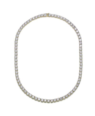 Rachel Glauber Elegant 4MM Clear Cubic Zirconia Tennis Necklace