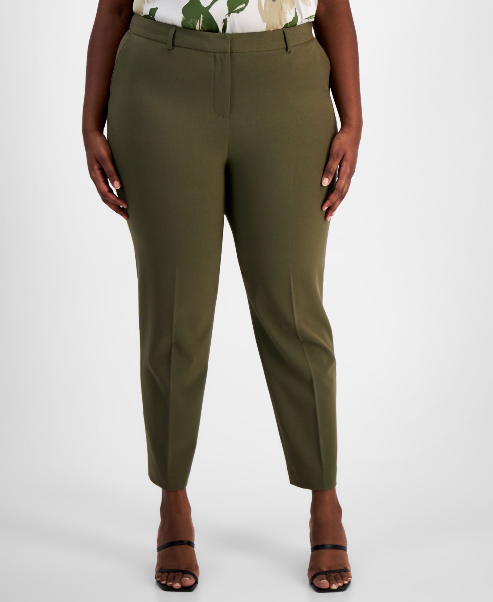 Женские брюки Tahari ASL Plus Size Classic Mid Rise Ankle