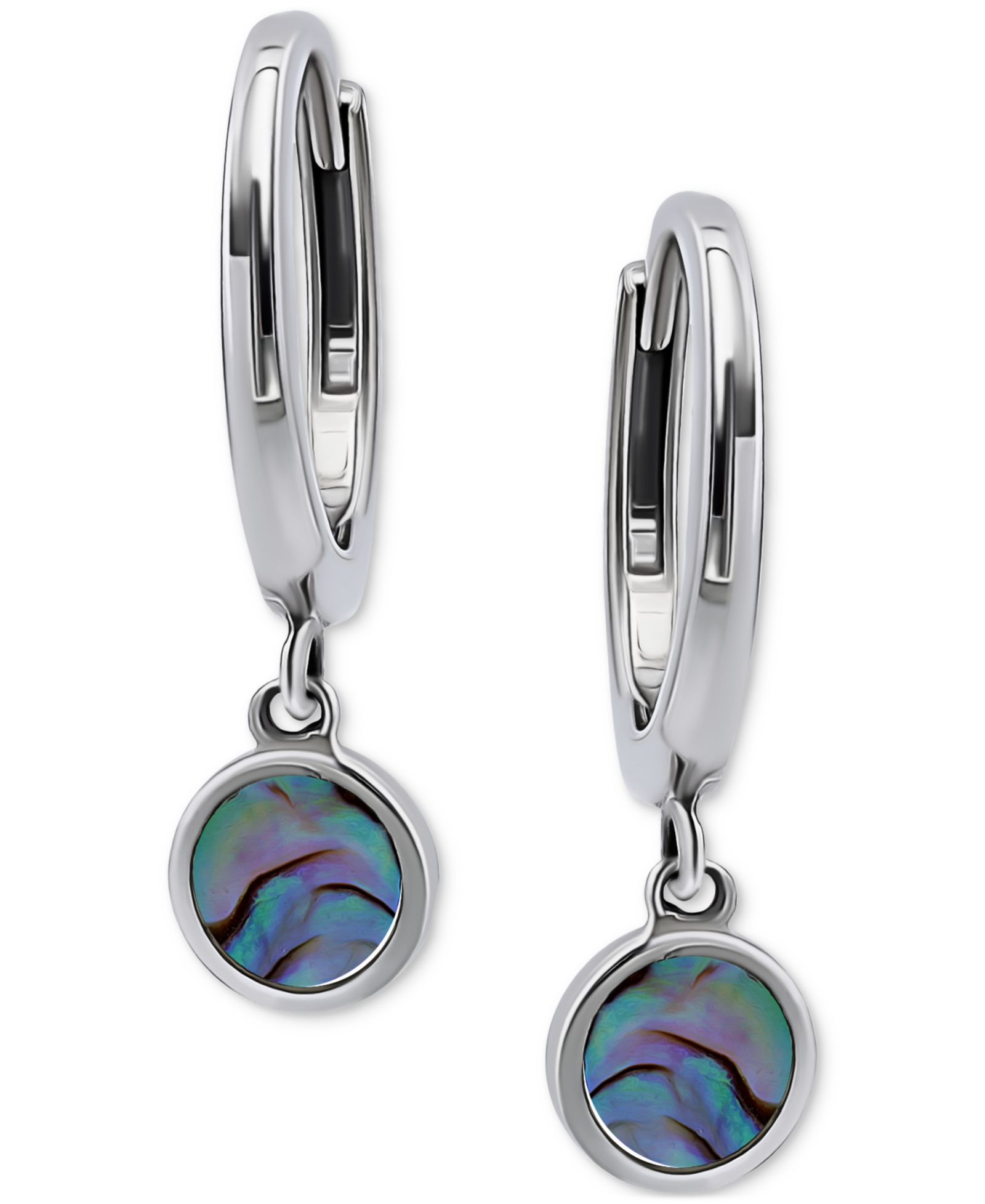 Giani Bernini Серьги-кольца с подвесками Abalone Disc из стерлингового серебра