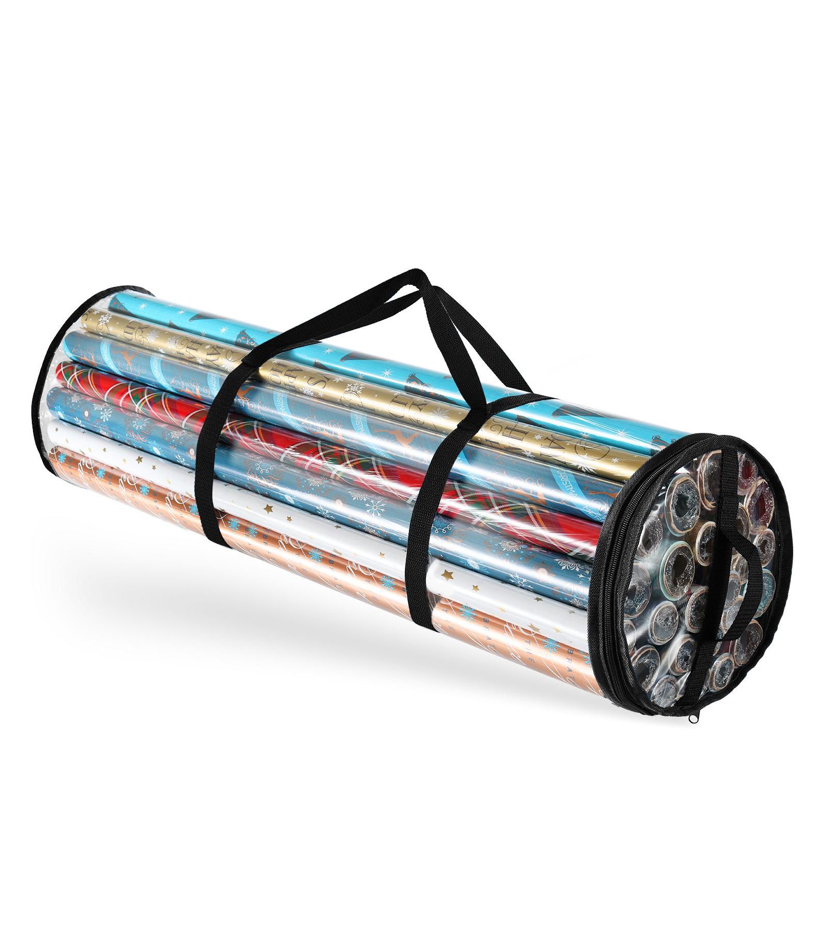 Hearth & Harbor Premium Holiday Gift Wrapping Paper Storage Organizer Bag - Fits Up To 14 Rolls of 40”