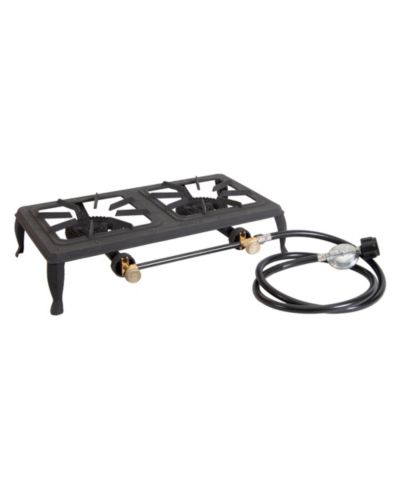 Чугунная плита Stansport Double Burner с шлангом регулятора