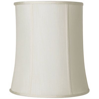 Springcrest Buttercream Medium Deep Drum Lamp Shade 12" Top x 14" Bottom x 16" High (Spider) Replacement with Harp and Finial