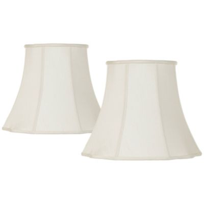 Springcrest Set of 2 Lamp Shades Cream Large 11" Top x 18" Bottom x 15" High Spider with Replacement Harp and Finial Fitting
