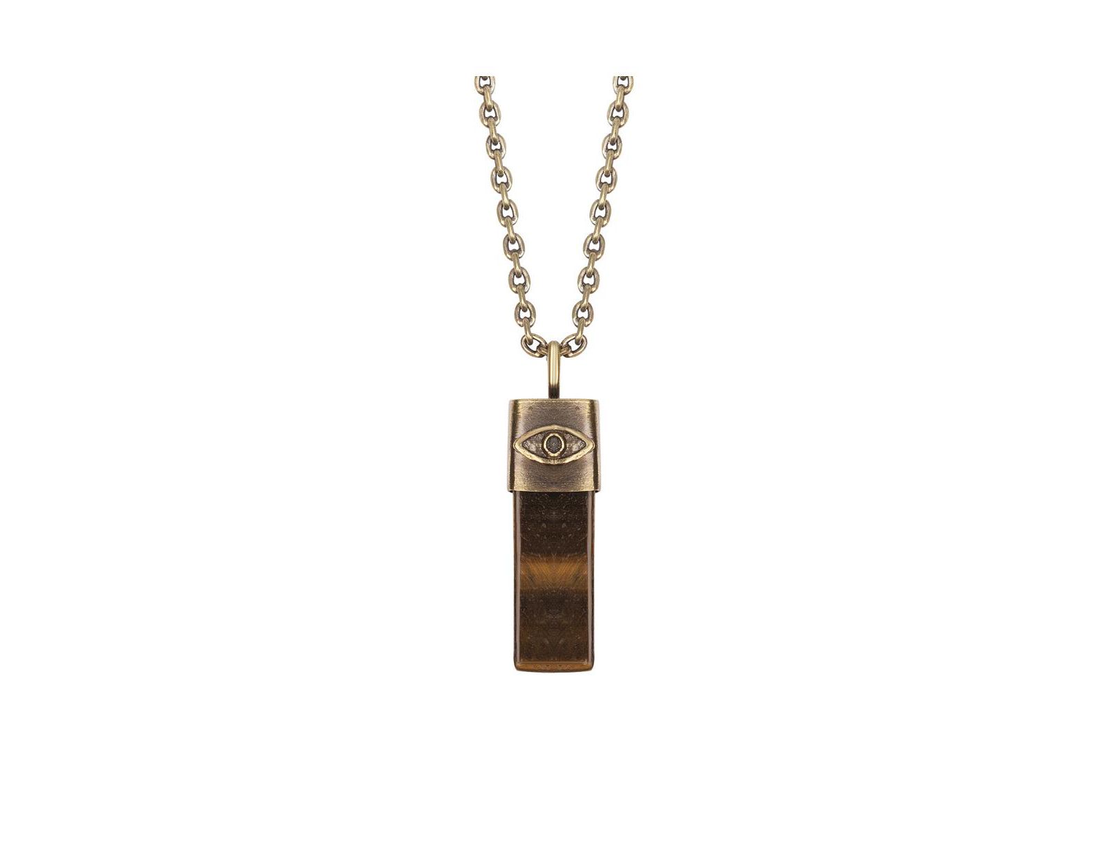 Karma and Luck ожерелье Tiger's Eye Evil Eye Slab