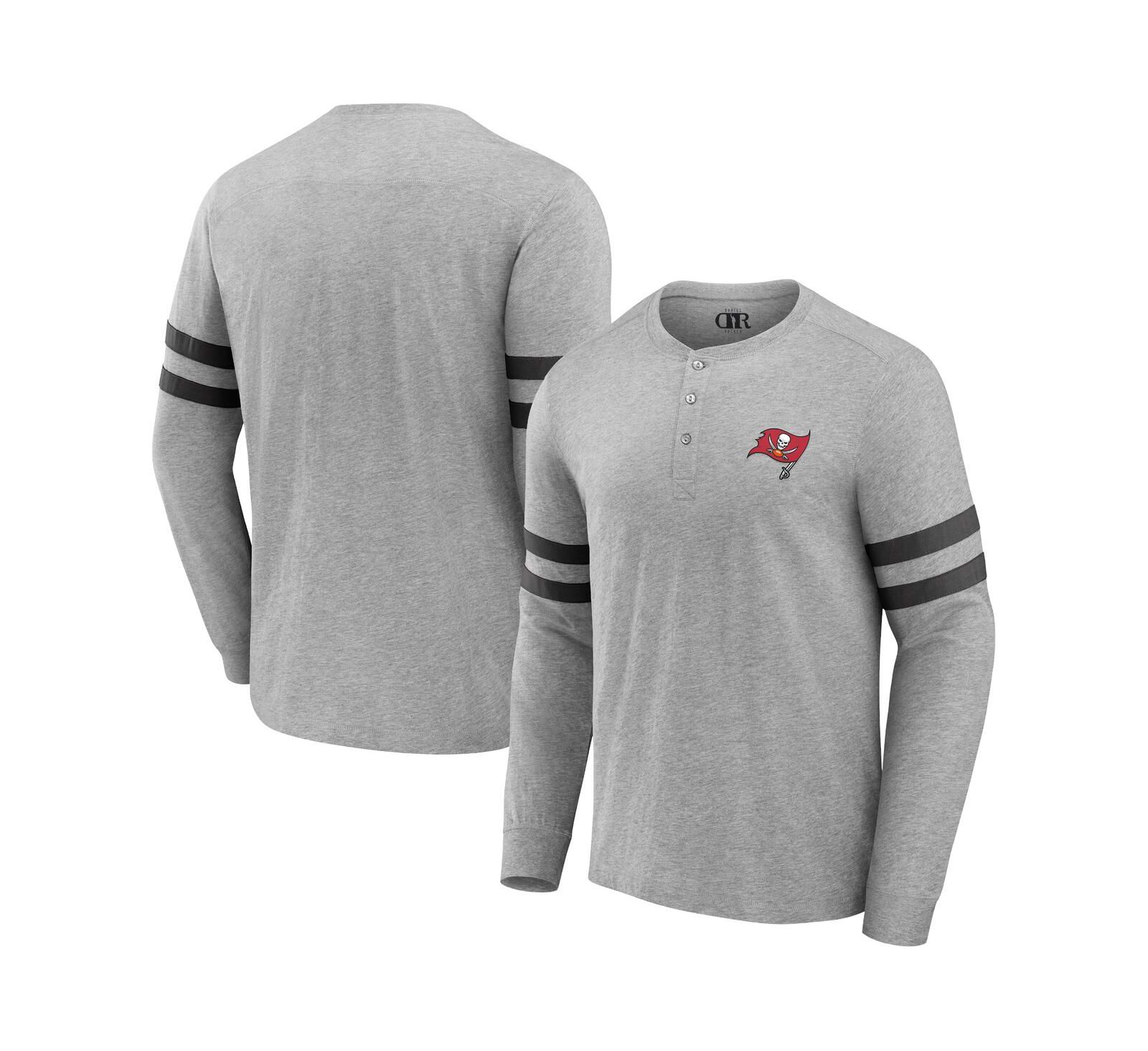 Мужская футболка Fanatics NFL x Darius Rucker Collection Heather Gray Tampa Bay Buccaneers Henley Long Sleeve