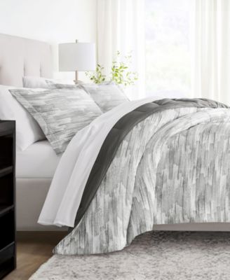 ienjoy Home Textured Stripe 3-Piece Comforter Set, Full/Queen