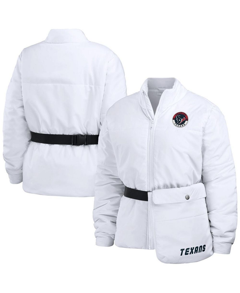 Women's WEAR by Erin Andrews White Houston Texans Packaway Full-Zip Puffer Jacket