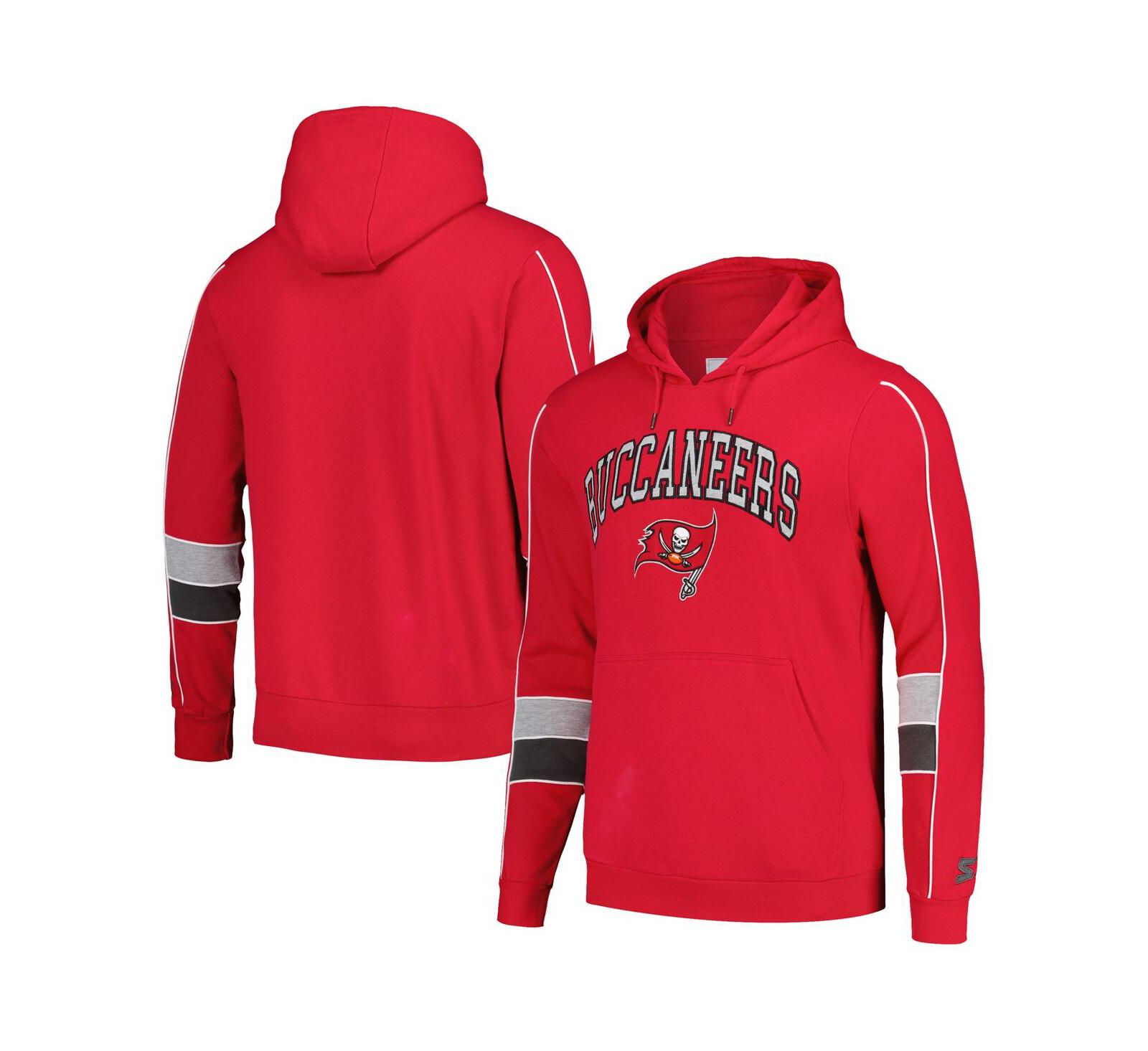 Men's Starter Red Tampa Bay Buccaneers Captain Pullover Hoodie