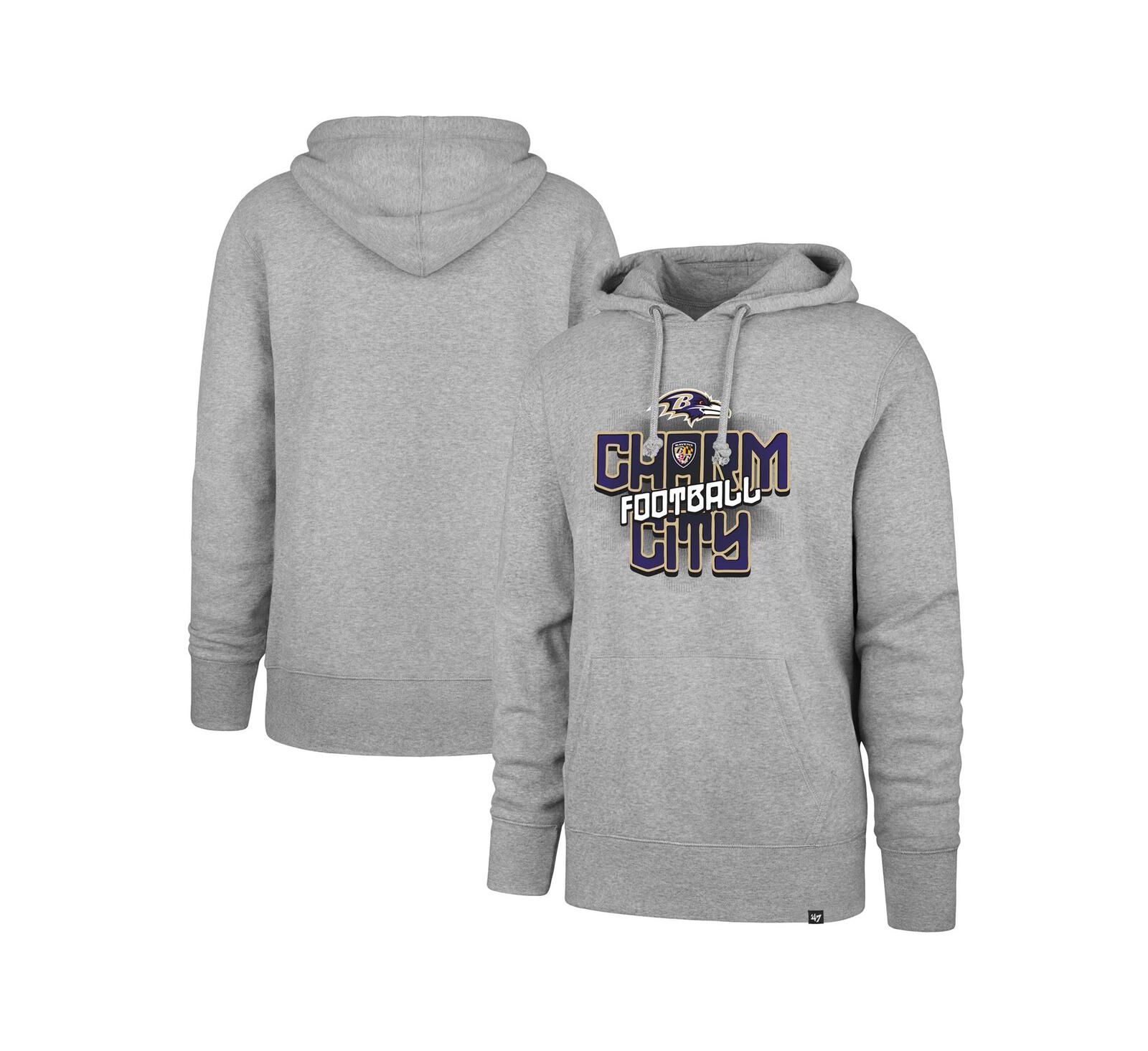 Мужское худи pullover '47 Brand Gray Baltimore Ravens Regional Headline