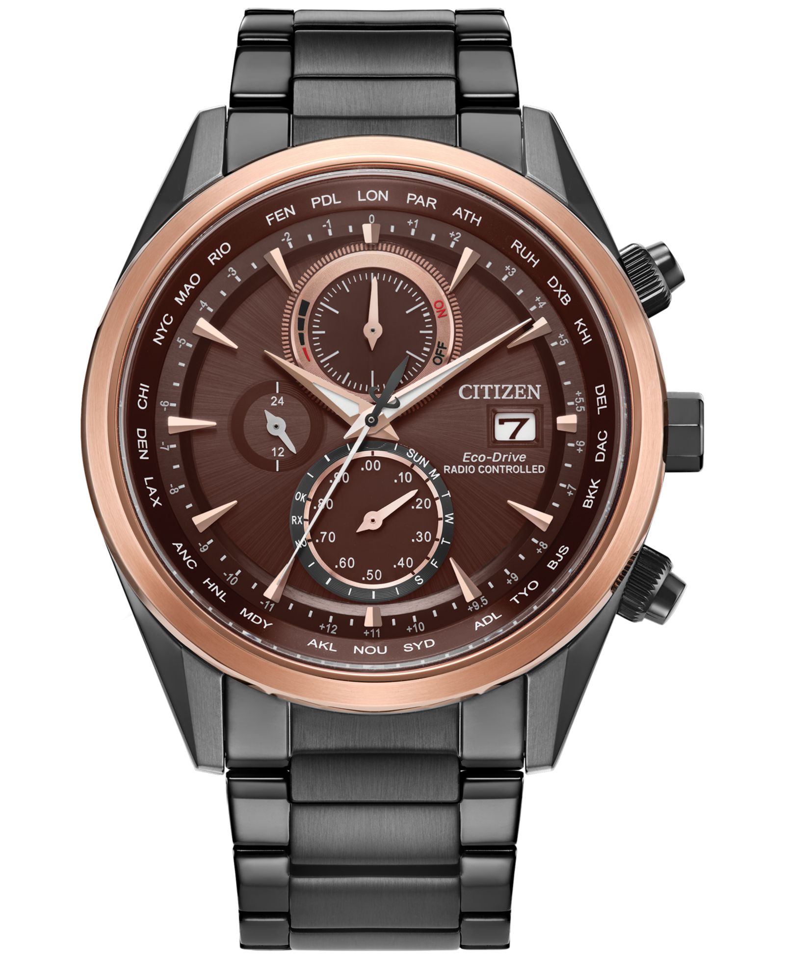 Мужские часы Citizen Eco-Drive Chronograph Sport Luxury Gray-Tone Stainless Bracelet 43mm