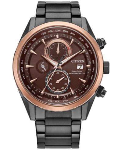 Мужские часы Citizen Eco-Drive Chronograph Sport Luxury Gray-Tone Stainless Bracelet 43mm
