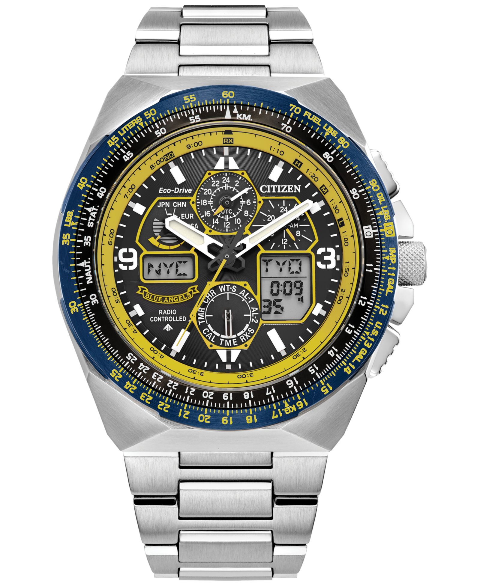 Часы Citizen Eco-Drive Men's Chronograph Promaster Skyhawk A-T Blue Angels Stainless Steel, 46mm
