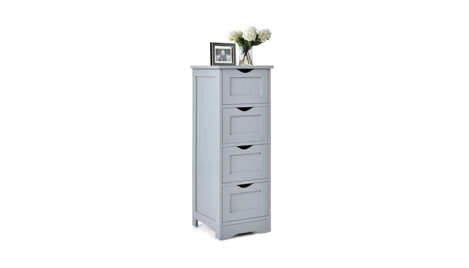 4-Drawer Freestanding Storage Cabinet with Anti-Tip Safety Device