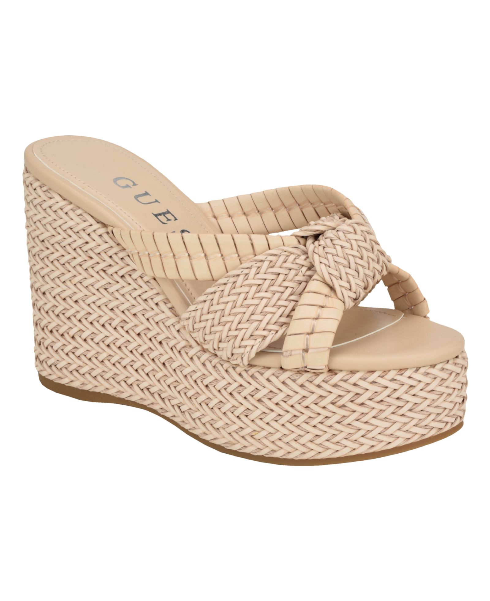 Женские босоножки GUESS Eveh Knotted Jute Wrapped Platform Wedge