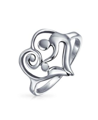 Bling Jewelry Sterling Silver Swirling Heart Mother & Child Ring