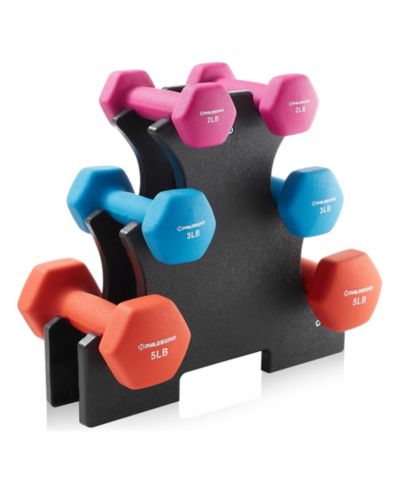 Philosophy Gym гантели из неопрена с подставкой, 20 lbs (пары 2 lb, 3 lb, 5 lb)