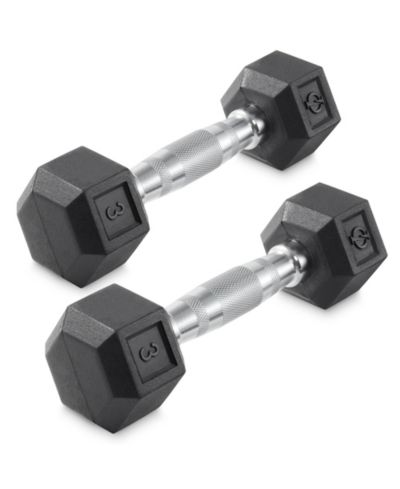 Philosophy Gym Гексагональные гантели с резиновым покрытием, пара 3 lb