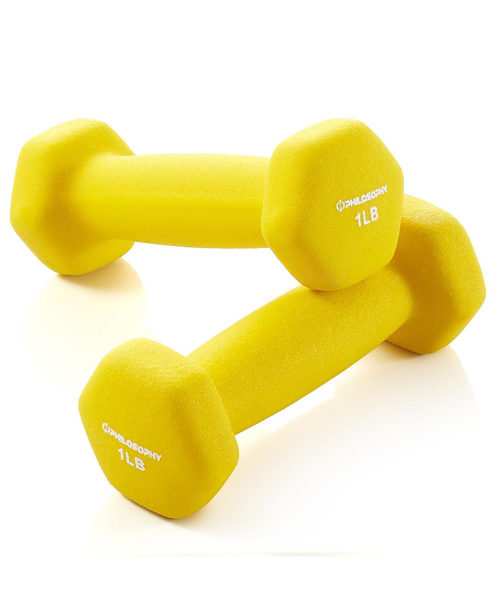 Гантели Philosophy Gym Neoprene Dumbbell Hexagon Hand Weights, 1 lb Pair - 2 lb Total
