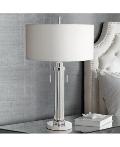 Possini Euro Design 30" Tall Glass Column Shade Cadence Modern Table Lamp