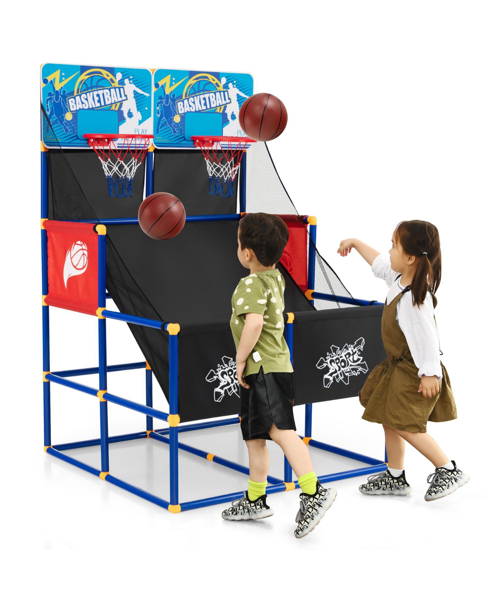 Детский игровой автомат для баскетбола Kids Dual Shot w/4 Balls Pump