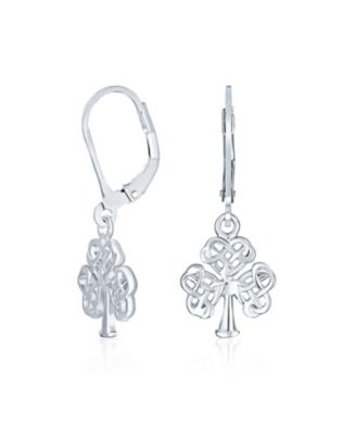 Bling Jewelry Celtic Triquetra Infinity Heart Clover Dangle Earrings Sterling Silver