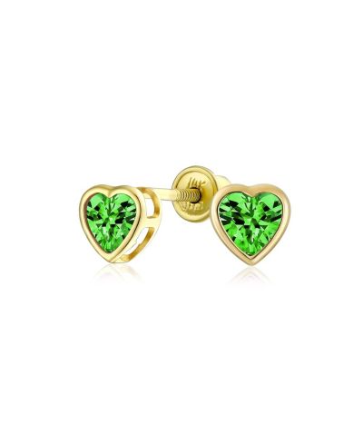 Bling Jewelry Серьги-гвоздики с голубым CZ в золоте 14k и имитацией сапфира