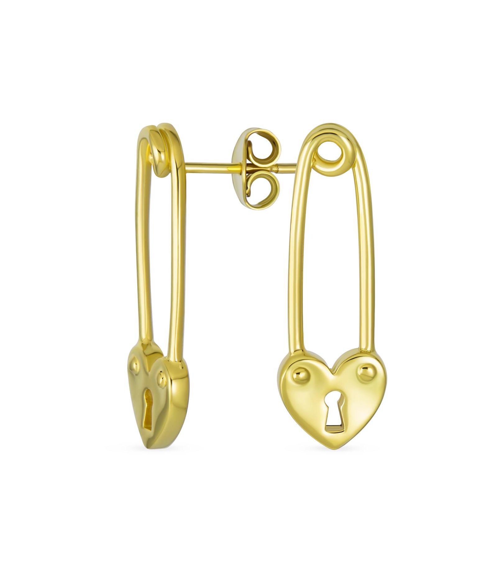 Серьги-капли Bling Jewelry в виде сердца и булавки, .925 стерлинговое серебро