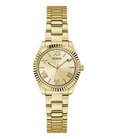 GUESS Women's Analog Gold-Tone Stainless Steel Watch 30mm