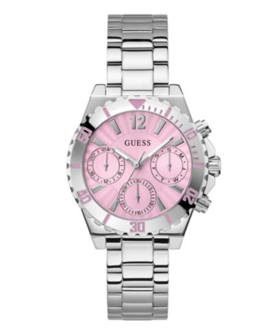 GUESS Women's Analog Silver-Tone Stainless Steel Watch 38mm