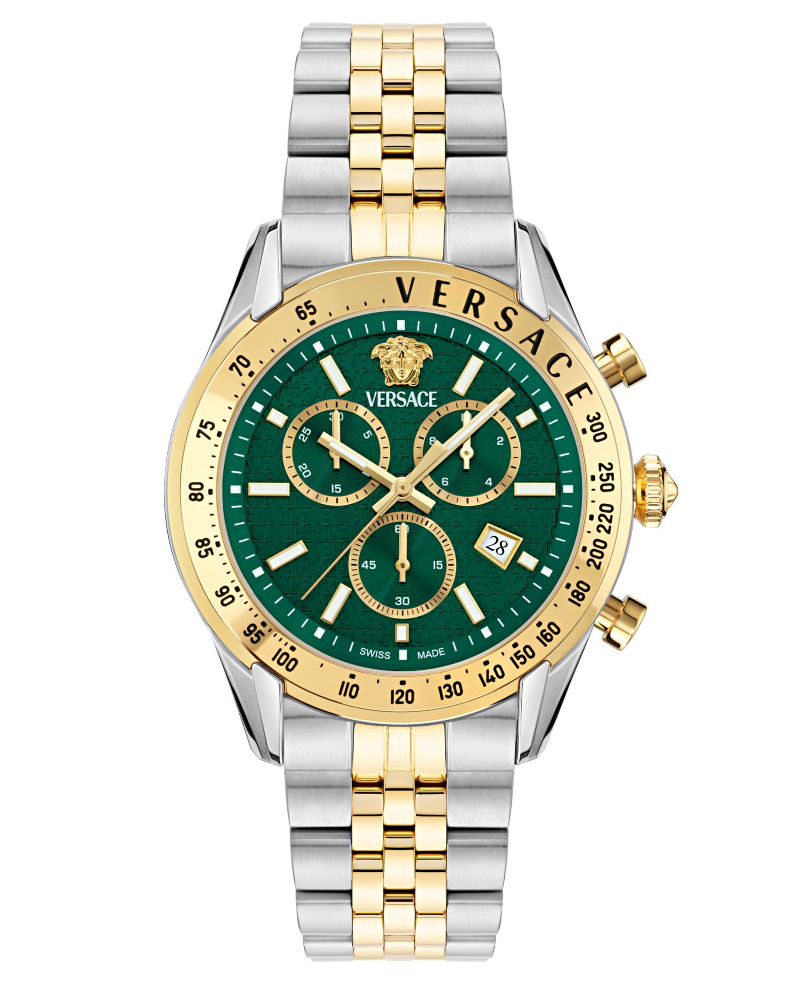 Versace Men's Swiss Chronograph Two-Tone Stainless Steel Bracelet Watch 44mm