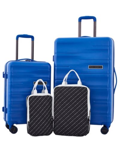 French Connection 4Pc Expandable Rolling Hardside Luggage Set