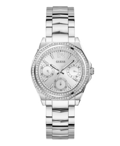 GUESS Women's Analog Silver-Tone Stainless Steel Watch 36mm