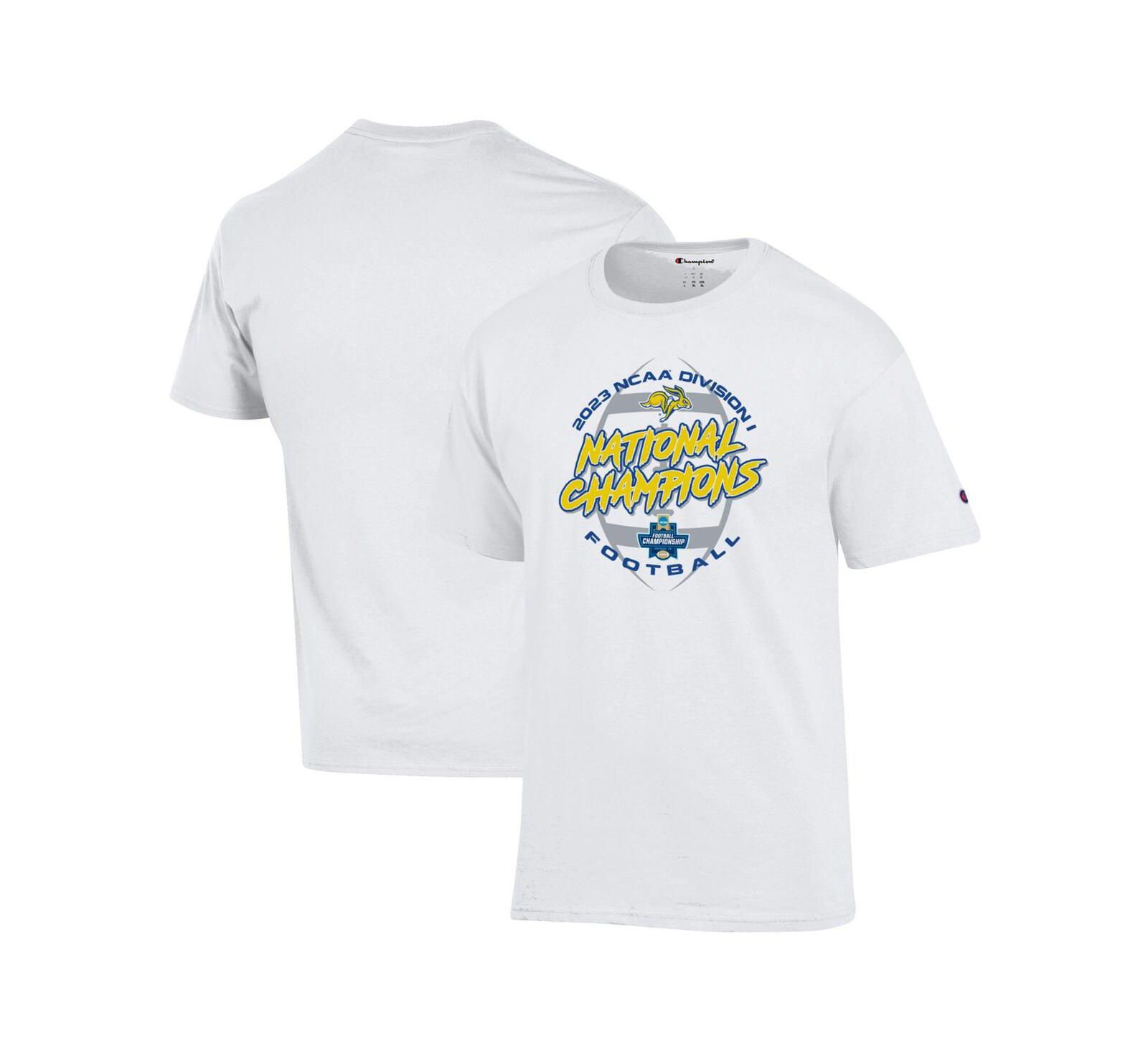 Мужская футболка Champion White South Dakota State Jackrabbits 2023 FCS Football National Champions Locker Room