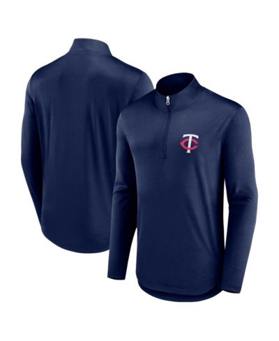 Мужской лонгслив Fanatics Minnesota Twins с молнией на четверть, темно-синий