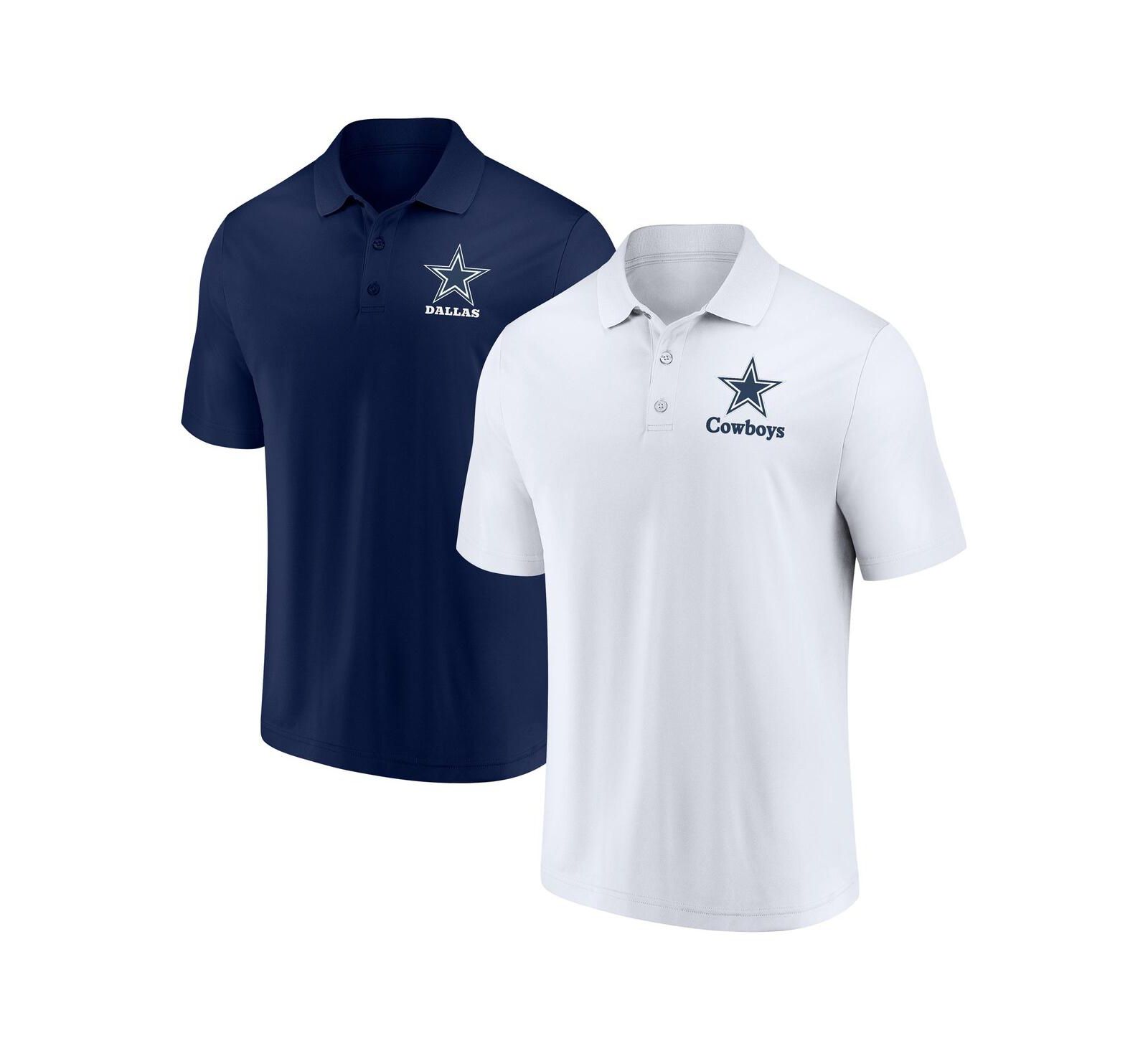 Men's Fanatics White, Navy Dallas Cowboys Throwback Polo Shirt Combo Set