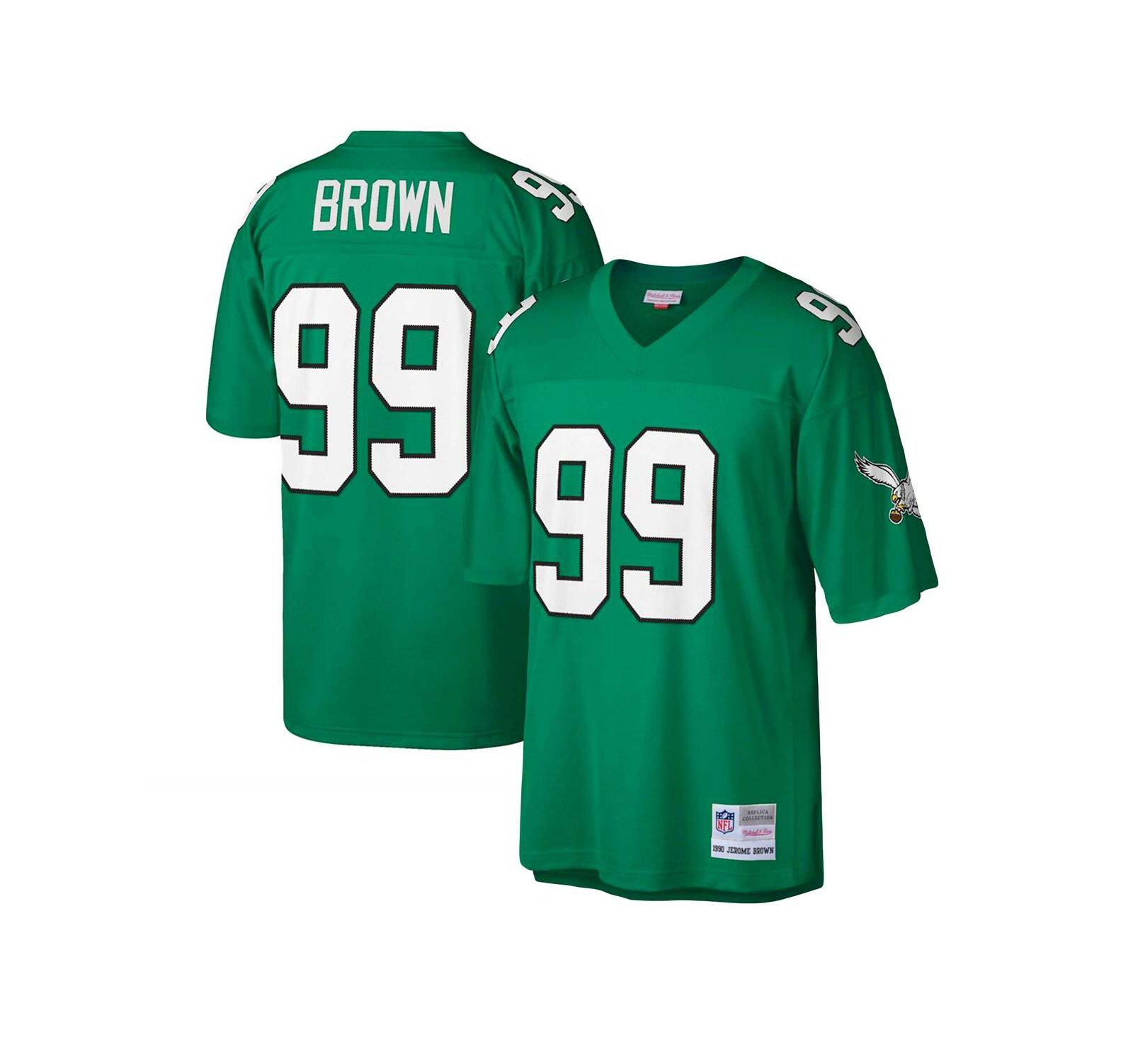Мужская реплика джерси Mitchell & Ness Jerome Brown Philadelphia Eagles 1990 Retired Player, Big and Tall