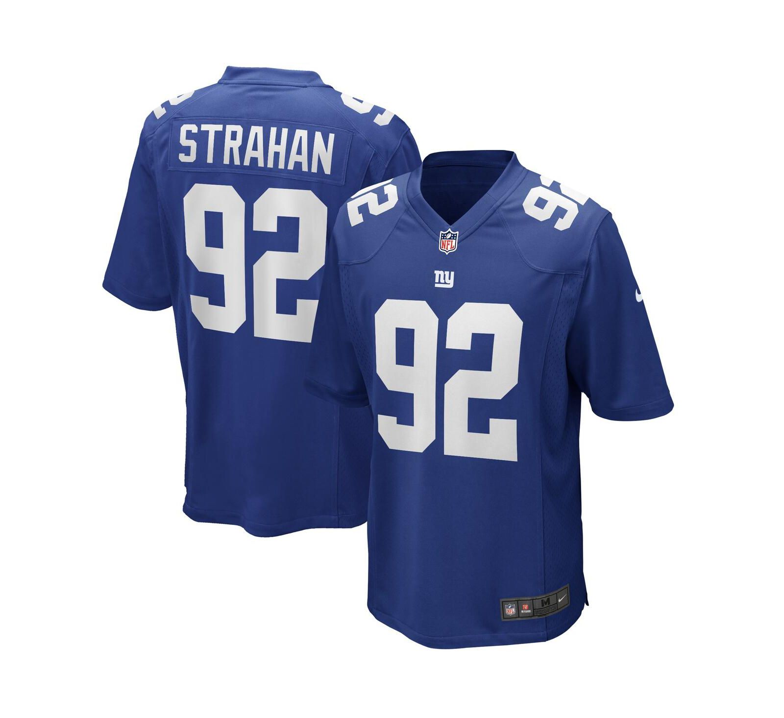 Men's Nike Michael Strahan Royal New York Giants Game Retired Player Jersey