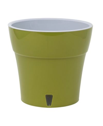 Современный круглый пластиковый цветочный горшок Decopots с дренажем, 5.5in