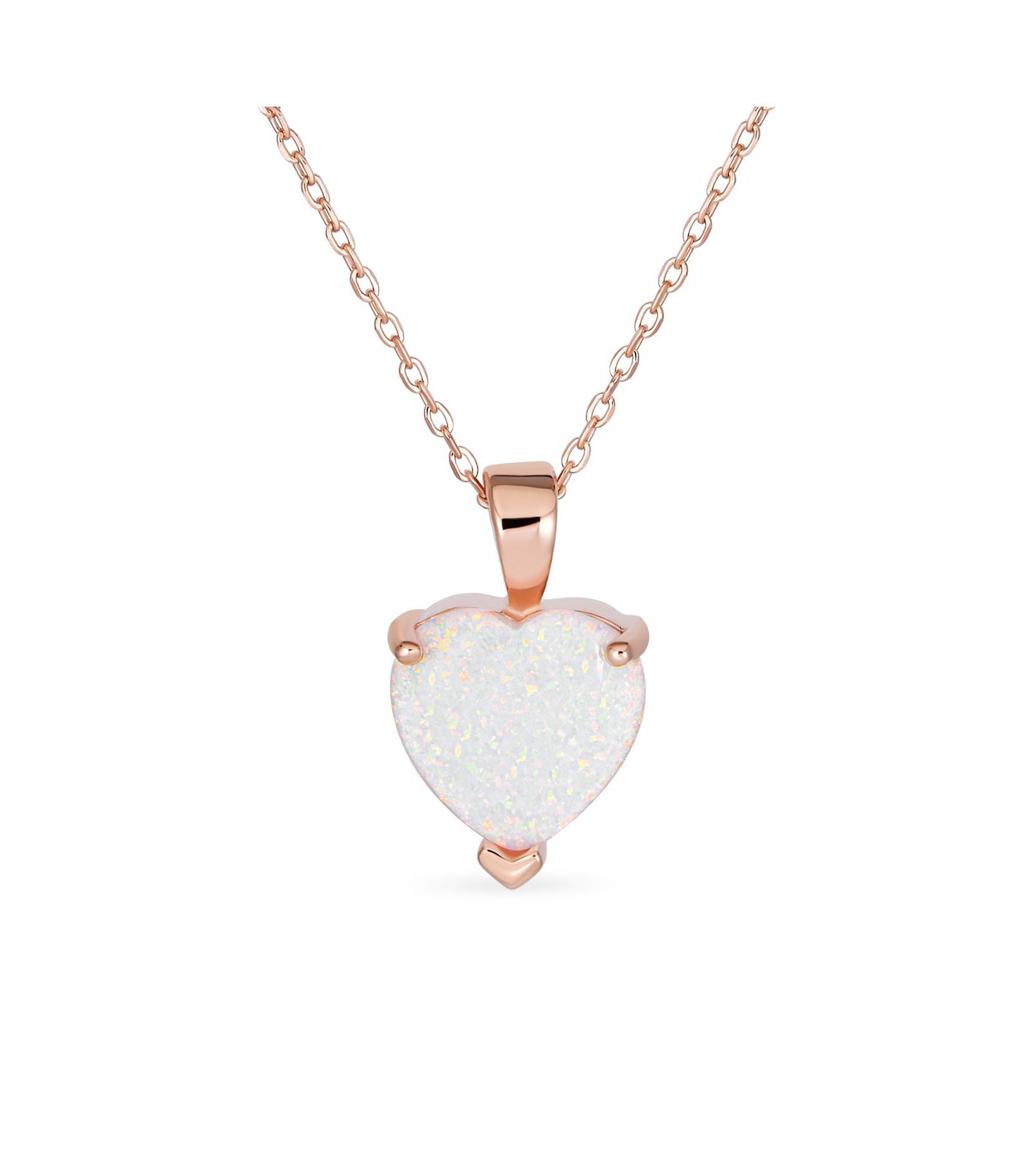 Bling Jewelry Романтическое ожерелье с подвеской в виде сердца из опала